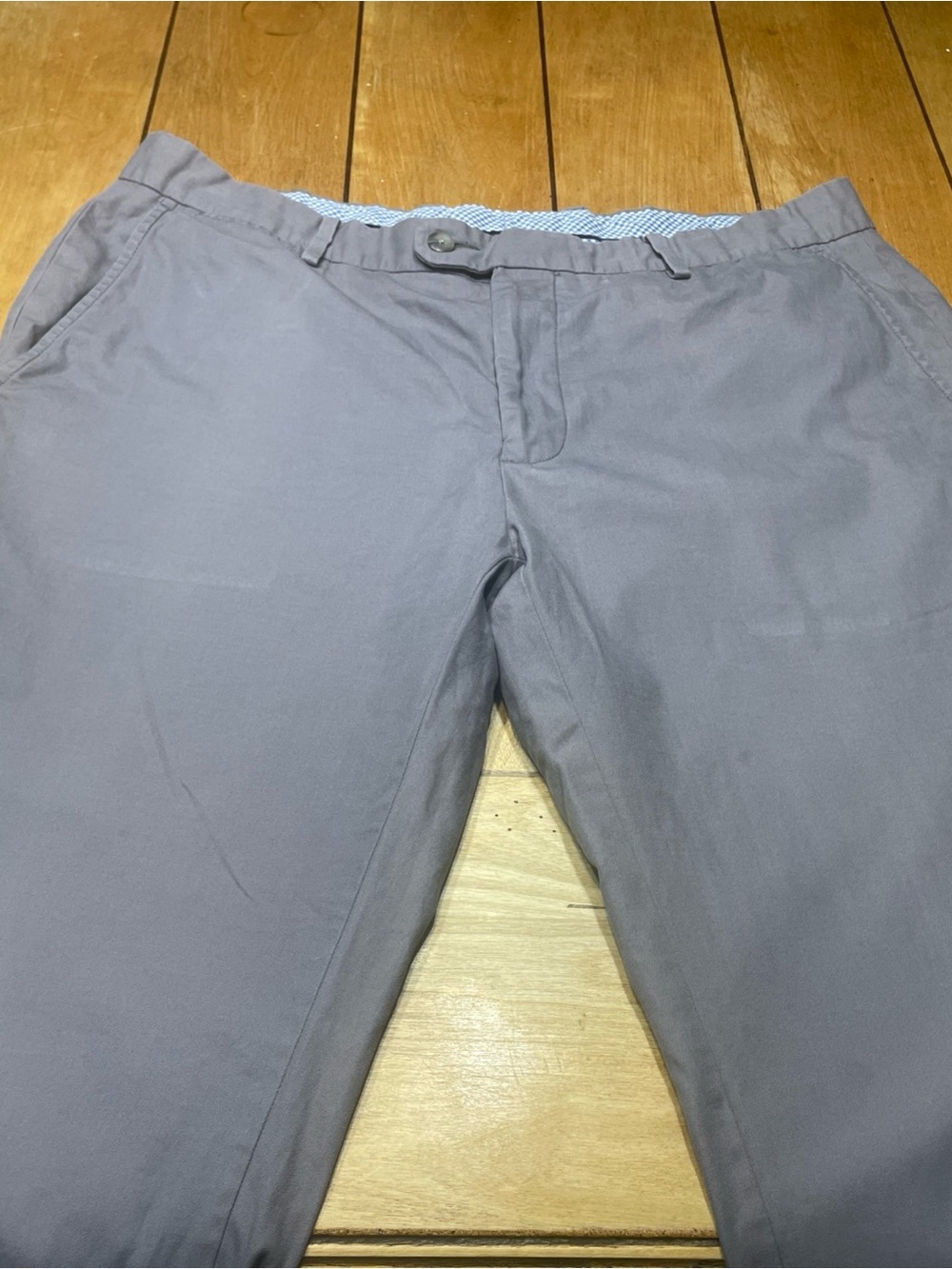 Psycho Bunny Men's Flat Front Chinos - Color Gray Size 36x30 100% Cotton Casual